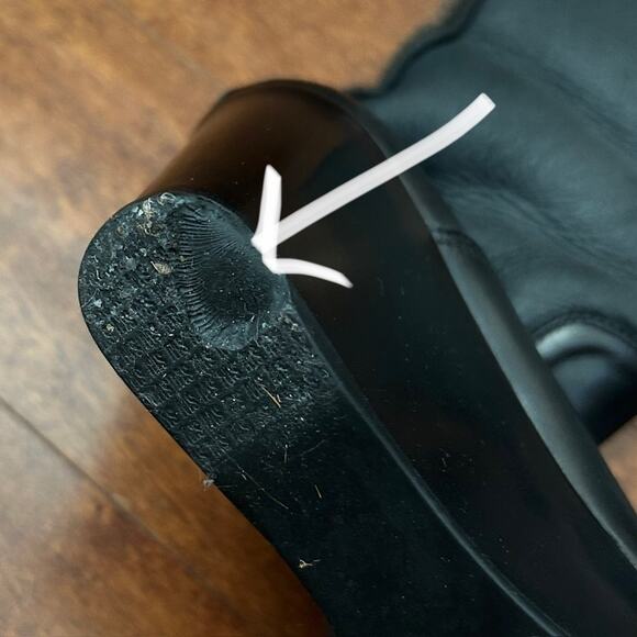 Stuart Weitzman Black Leather Wedge Boots with Fur Lining, Size6 - Picture 15 of 15